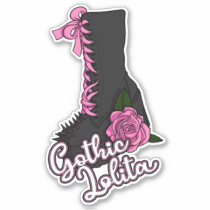 Lolita gótica lema Pegatina de vinilo rosa rosado