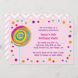 Lollipop Invitaciones Candyland Birthday Party Pin