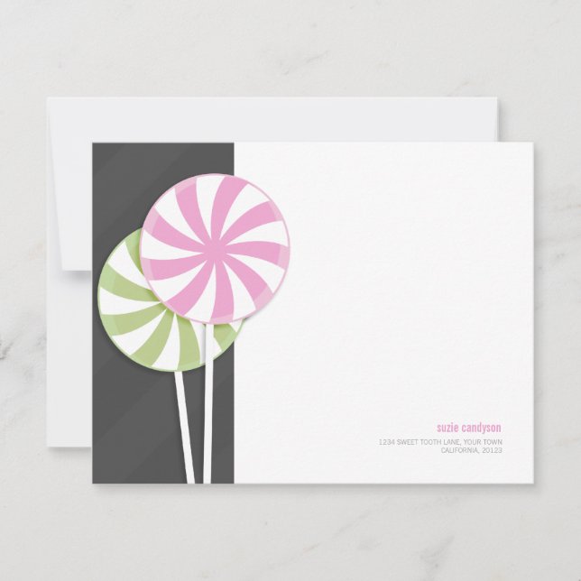 Lollipops rosados y verdes personalizables (Anverso)