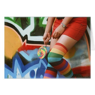 Lollipops y Rainbows - Tarjeta en blanco