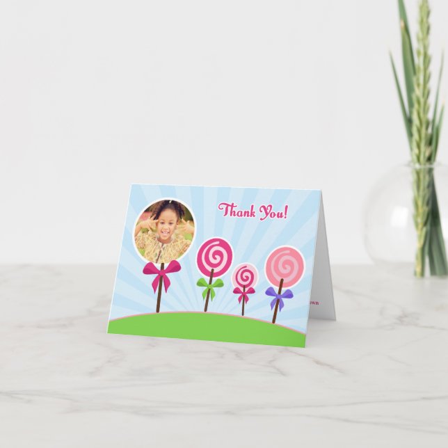Lollypop Tarjeta de fotos de agradecimiento (Anverso)