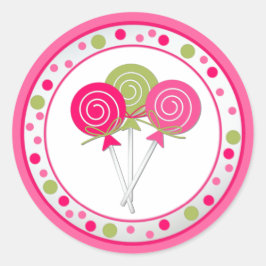 Lollypops Pegatina de la fiesta de cumpleaños