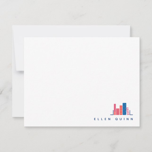 Lombríz de Libro en Tarjeta de Nota Azul (Anverso)