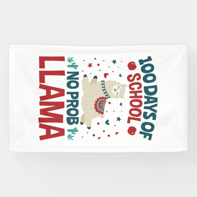 Lona 100 días de escuela no prob llama (Horizontal)