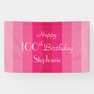 Lona 100as rayas personalizadas del rosa del Rótulo de