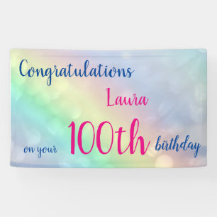 Lona 100o cumpleaños personalizado
