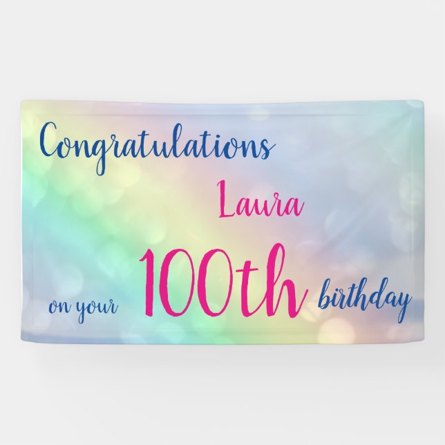 Lona 100o cumpleaños personalizado (Horizontal)