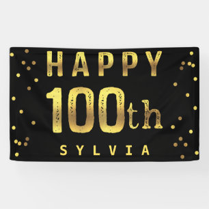 Lona 100o falso negro feliz del confeti del Relieve