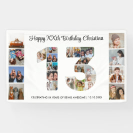 Lona 13.ª fiesta de cumpleaños número 13 Collage de fot