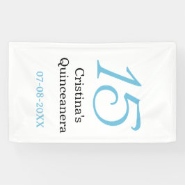 Lona 15th quinceanera birthday blue black bold letter n