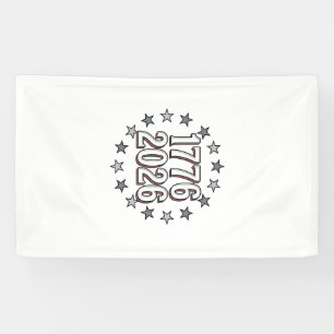 Lona 1776 2026 Estrellas Patrióticas Diseño Vectorial V