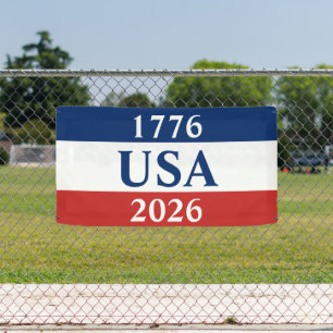 Lona 1776 USA 2026 Rojo Blanco y Azul Patriótico
