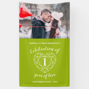 Lona 1.ᵉʳ aniversario foto personalizada del corazón