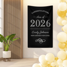 2023 Elegante Graduación Personalizada en Negro y 