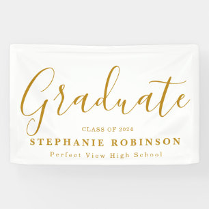 Lona 2024 Modern Gold Script Graduation Party