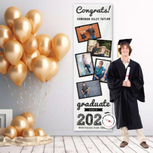 Lona 2026 Boceto 5 Foto Fiesta de Graduación Blanco y N