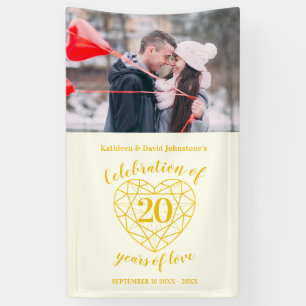 Lona 20° aniversario foto de oro personalizada en el co