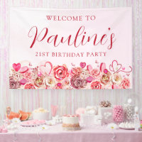 21 Aniversario Bienvenida a Rosa Swirly Heart