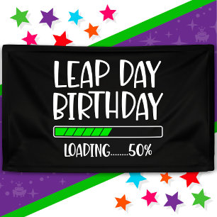 Lona 29 de febrero Día del Salto Cumpleaños 50% Año de