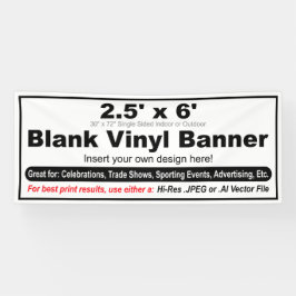 Lona 2,5' x 6' Diseñe su propio banner