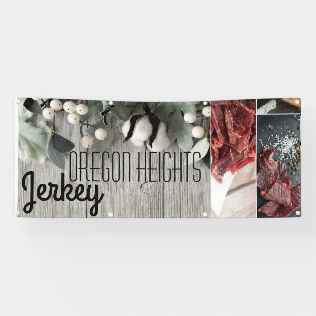 Lona 2.5'x6' Invitación empresarial bayas de algodón (Horizontal)