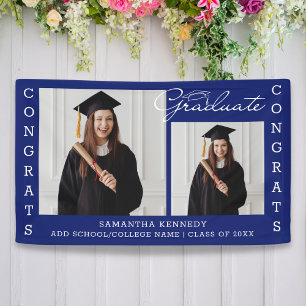 Lona 2 Congrats De Collage de fotos Clase Grad De 2023