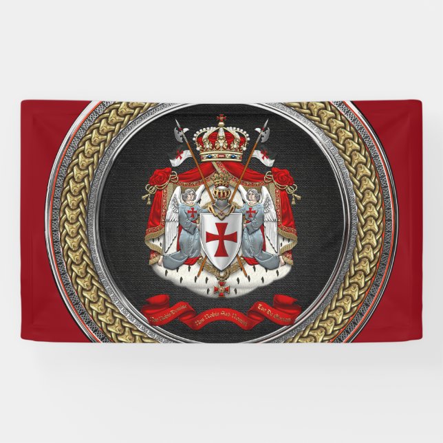 Lona [300] Escudo de armas templario de los caballeros (Horizontal)