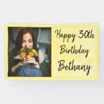 30.ª acuarela amarilla Foto cumpleaños