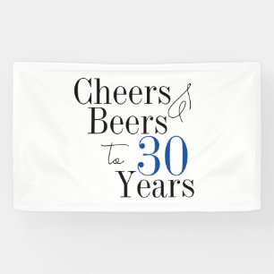 Lona 30.ª Fiesta de tipografía de cumpleaños y cervezas