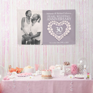 Lona 30.ª foto de corazón del aniversario del boda de p