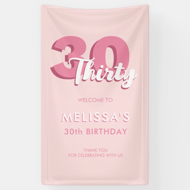 Lona 30 Aniversario del Pink Moderno (Vertical)