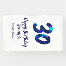30th birthday add name date year blue sparkle