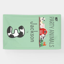 Lona 3.ᵉʳ Fiesta de cumpleaños Animales Granja Niños de