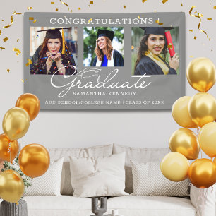 Lona 3 Collage de Fotos Felicitaciones Graduado 2026 Gr