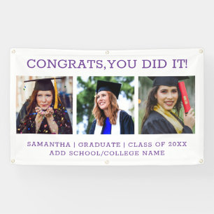Lona 3 Fotofelicitaciones Graduados 2023 Morado Y Blanc