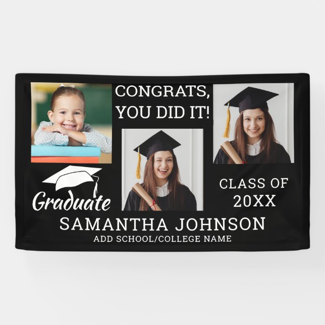 Lona 3 Graduados De Fotografía De Clase Graduada De 202 (Horizontal)