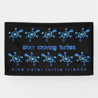Lona 3' tortugas de movimiento lento del agua azul de