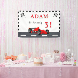 Lona 3rd Race Car Birthday – Party Banner Fun!