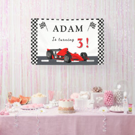 Lona 3rd Race Car Birthday – Party Banner Fun!