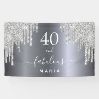 40 fabulosa plata purpurina brillante de cumpleaño