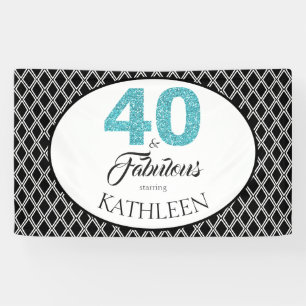 Lona 40 y fabuloso Cumpleaños personalizado 40