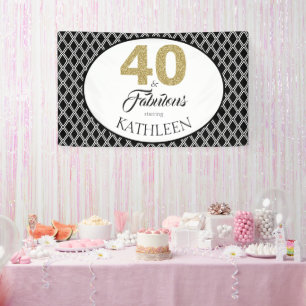 Lona 40 y fabuloso Cumpleaños personalizado 40