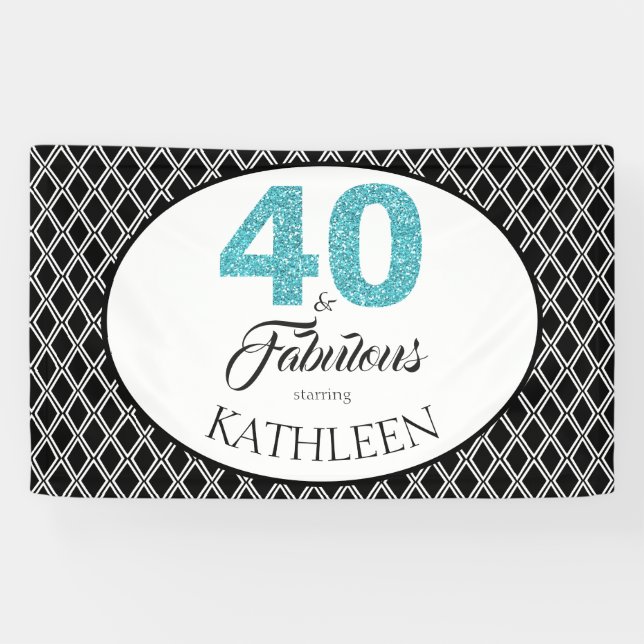 Lona 40 y Fabuloso Personalizado 40 cumpleaños (Horizontal)