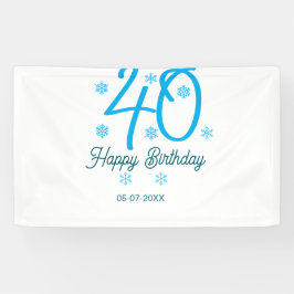 Lona 40th birthday add name date year blue template