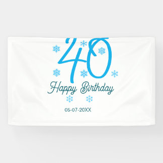 Lona 40th birthday add name date year blue template