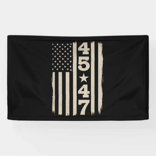 Lona 45 47 Trump Vintage USA Bandera 47 (Horizontal)