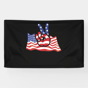 Lona 4 De Julio Bandera Estadounidense Signo De Paz Pat