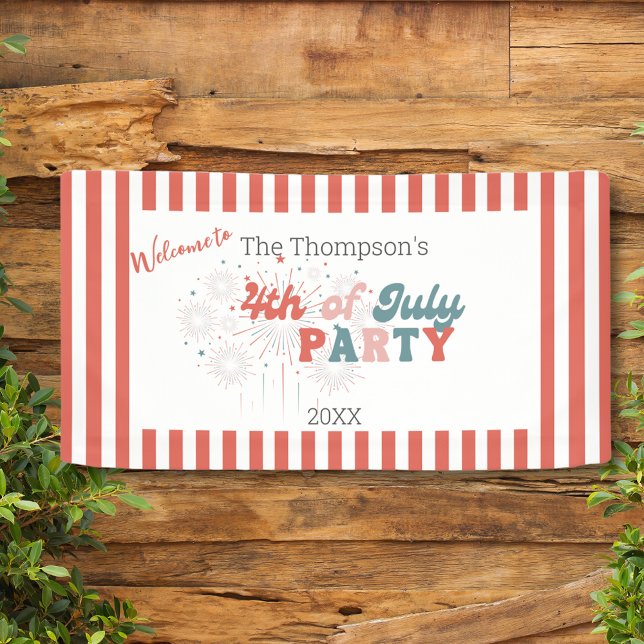 Lona 4 de julio Cartel de fuegos artificiales (Subido por el creador)