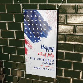 Lona 4 de julio Desfile Fiesta Personalizado Azul Blanc