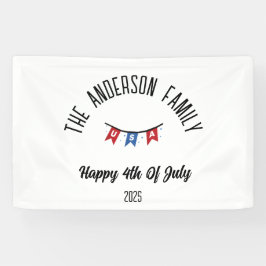 Lona 4 de julio Día de la Independencia Nombre personal